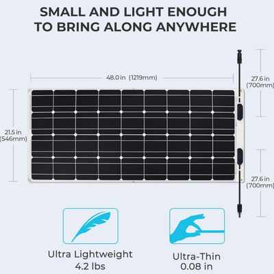 Морской RV тонкий 100w гибкий солнечный панель ячейки IP68 водонепроницаемый ODM