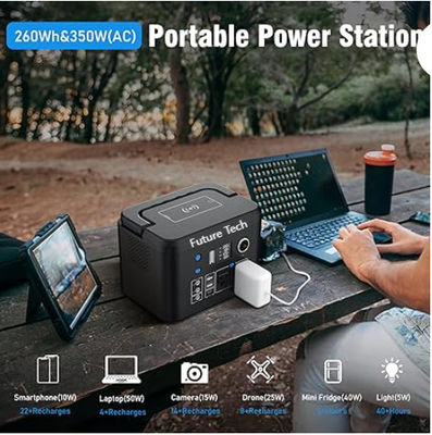 FTB70000 Power Bank с солнечным генератором мощностью 350 Вт, солнечной панелью мощностью 60 Вт и светодиодным светодиодным комплектом мощностью 10 Вт USB