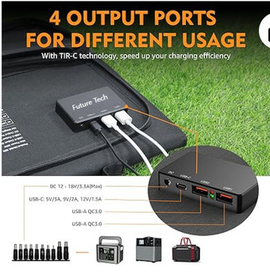 FTB70000 Power Bank с солнечным генератором мощностью 350 Вт, солнечной панелью мощностью 60 Вт и светодиодным светодиодным комплектом мощностью 10 Вт USB