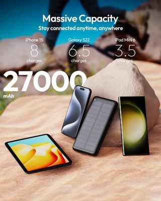USB C портативное солнечное зарядное устройство 27000mAh для мобильного телефона планшет ODM