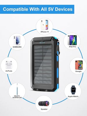 38800mAh Солнечная энергия USB Power Bank водонепроницаемая для кемпинга на открытом воздухе