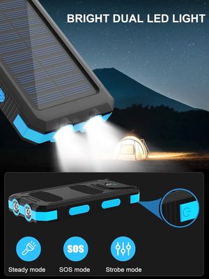 38800mAh Солнечная энергия USB Power Bank водонепроницаемая для кемпинга на открытом воздухе