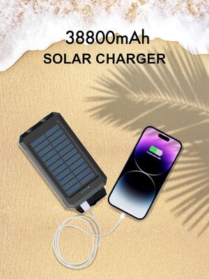 38800mAh Солнечная энергия USB Power Bank водонепроницаемая для кемпинга на открытом воздухе